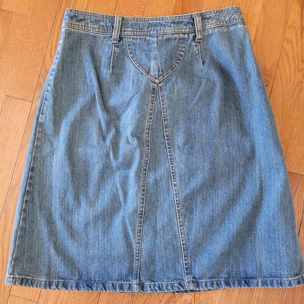 VTG Y2K Women's 6 Blue Jean Denim Skirt Knee Length - Picture 2 of 6